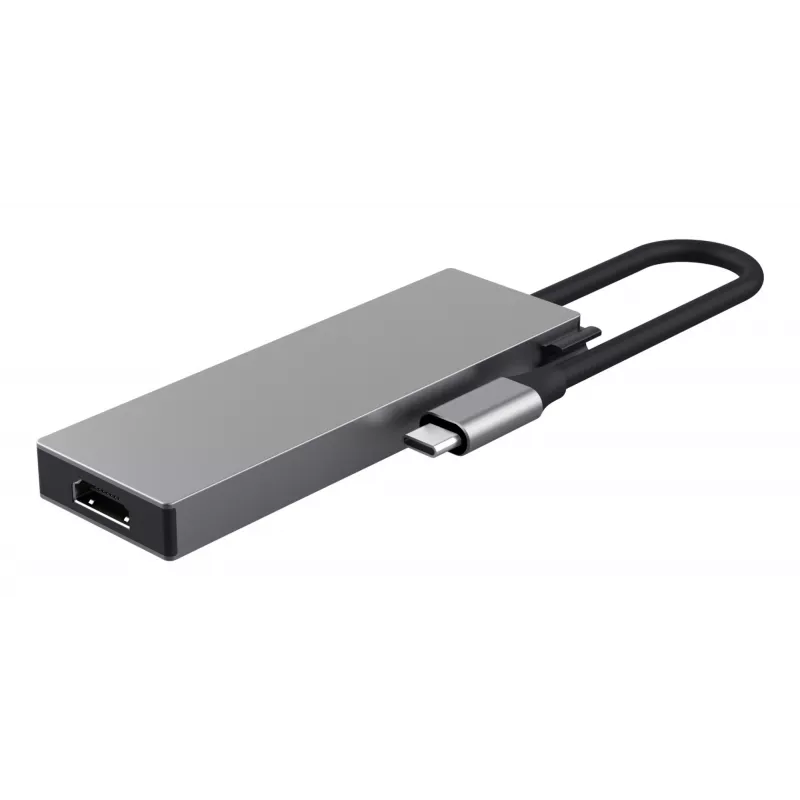 USB Type-C hub TRUST 26062 — HDMI + USB 3.2 Gen 1 Type-A & Type-C, sivý, 5 portov