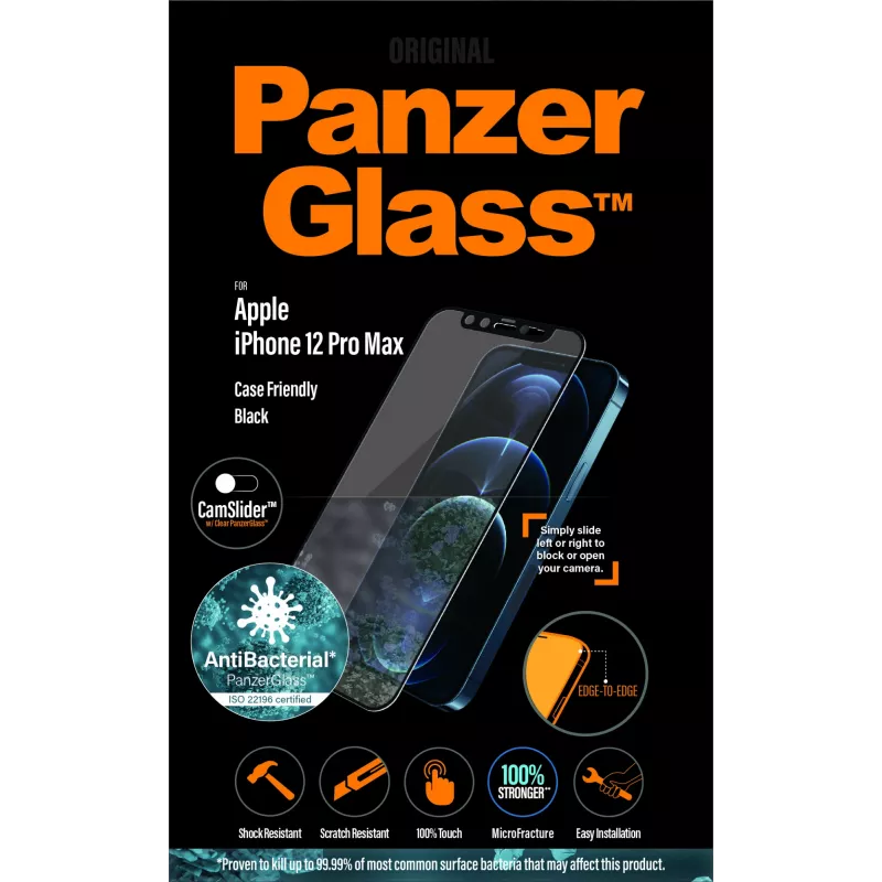 PanzerGlass ® CamSlider® ochranná fólia displeja iPhone 12 Pro Max | bez rámčeka