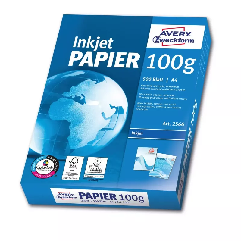 Drukársky papier A4 Avery Bright White Inkjet 500 listov