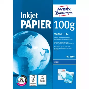 Drukársky papier A4 Avery Bright White Inkjet 500 listov