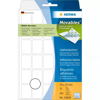 Univerzálne etikety HERMA 19 x 27 mm biele Movables/odstrániteľné papier matný 960 ks