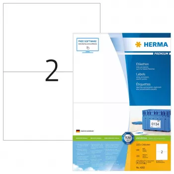 Samolepiace tlačové etikety HERMA Labels Premium A4 210x148 mm