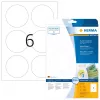 Odnímateľné etikety HERMA A4 Ø 85 mm okrúhle biela 150 ks