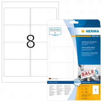 Samolepiaca tlačová etiketa HERMA odnímateľné etikety A4 96x63,5 mm