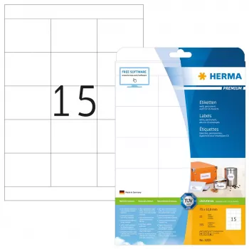Samolepiace etikety do tlačiarne HERMA Labels Premium A4 70x50,8 mm