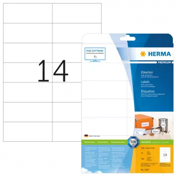 Samolepiace etikety do tlačiarne HERMA Premium A4 105x42,3 mm 350 ks