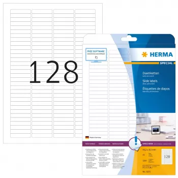 Dia etikety HERMA A4 43,2 x 8,5 mm biely papier matný 3200 ks