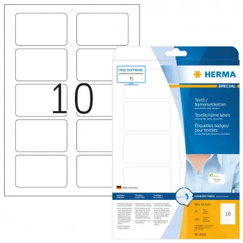 Samolepiace etikety HERMA menovky/textilné etikety A4 80x50 mm