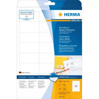 Opravné/prekrývacie etikety HERMA A4 64,6x33,8 mm 600 ks