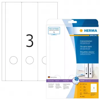Samolepiace tlačové etikety HERMA atramentové etikety na spisy A4 61x297 mm