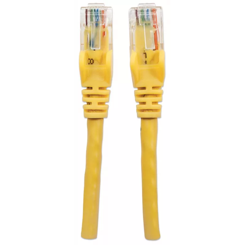 Intellinet sieťový patch kábel, Cat6, 5 m, žltý, CCA, U/UTP, PVC, RJ45, pozlátené kontakty, snagless, zaliate, doživotná záruka