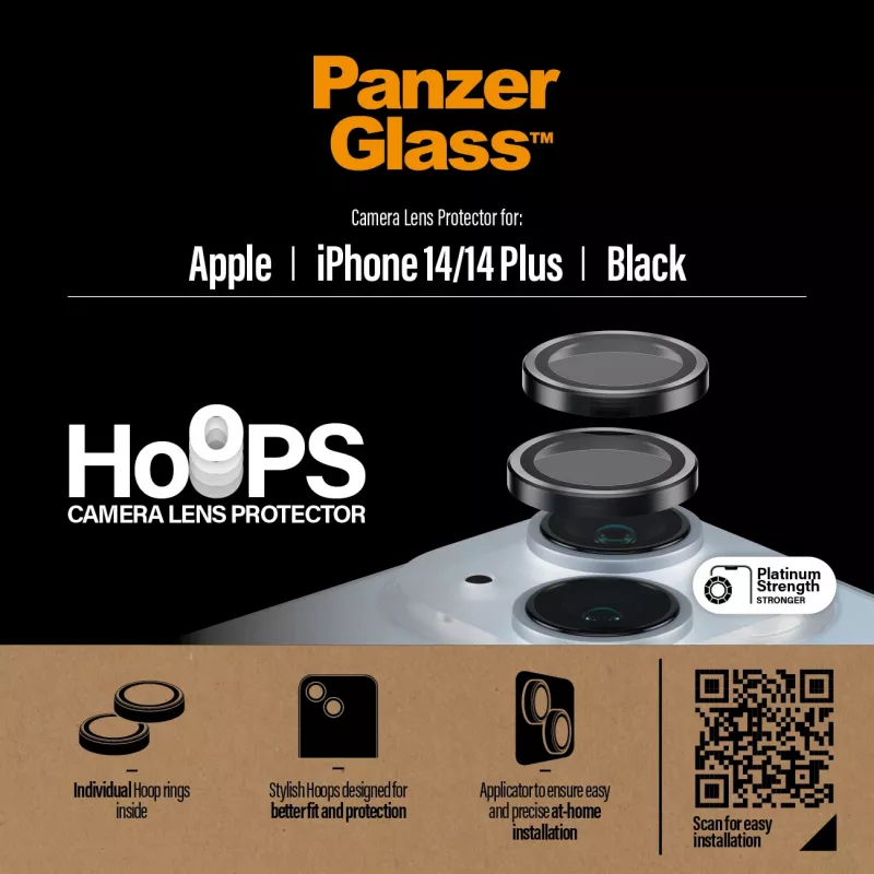 PanzerGlass ® Hoops® ochrana šošovky fotoaparátu čierna iPhone 14 | 14 Plus