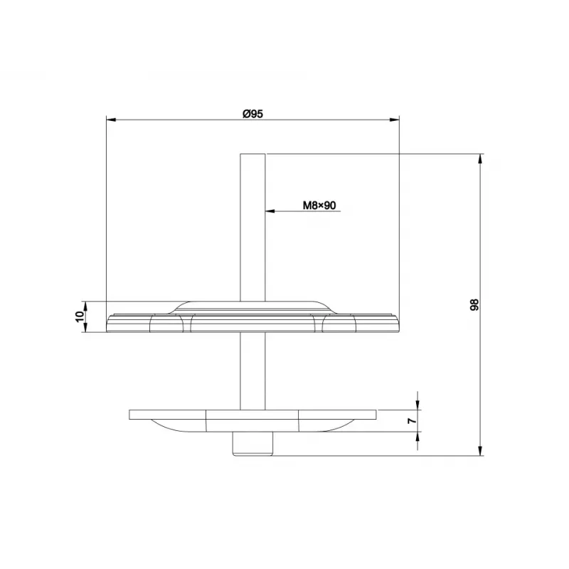 Multibrackets M VESA Deskmount Officeline Grommet Base čierny