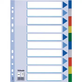 Esselte oddeľovač PP A4 prázdny register viacfarebný 225x297mm
