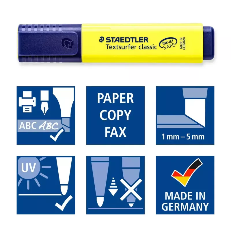 Zvýrazňovač Staedtler Textsurfer classic 364 klinový hrot modrá zelená ružová žltá