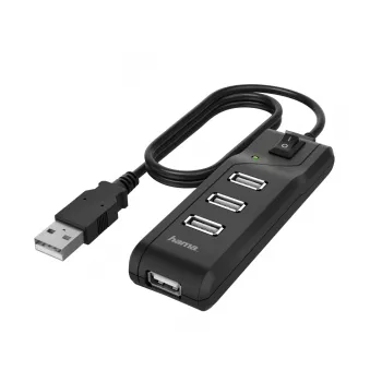 Hama 00200118 rozbočovač USB 2.0 480 Mbit/s čierny