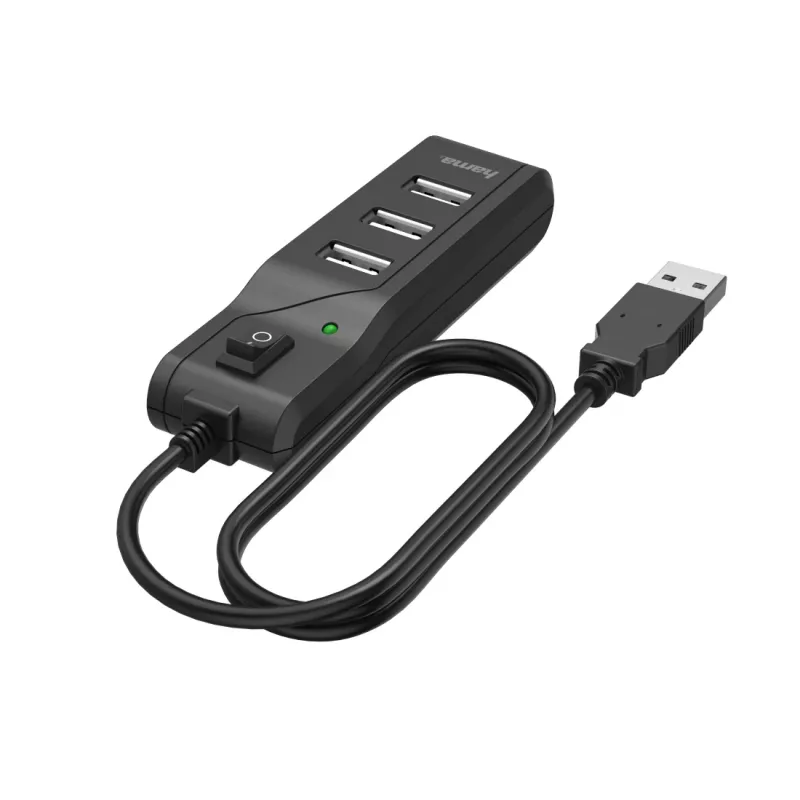Hama 00200118 rozbočovač USB 2.0 480 Mbit/s čierny