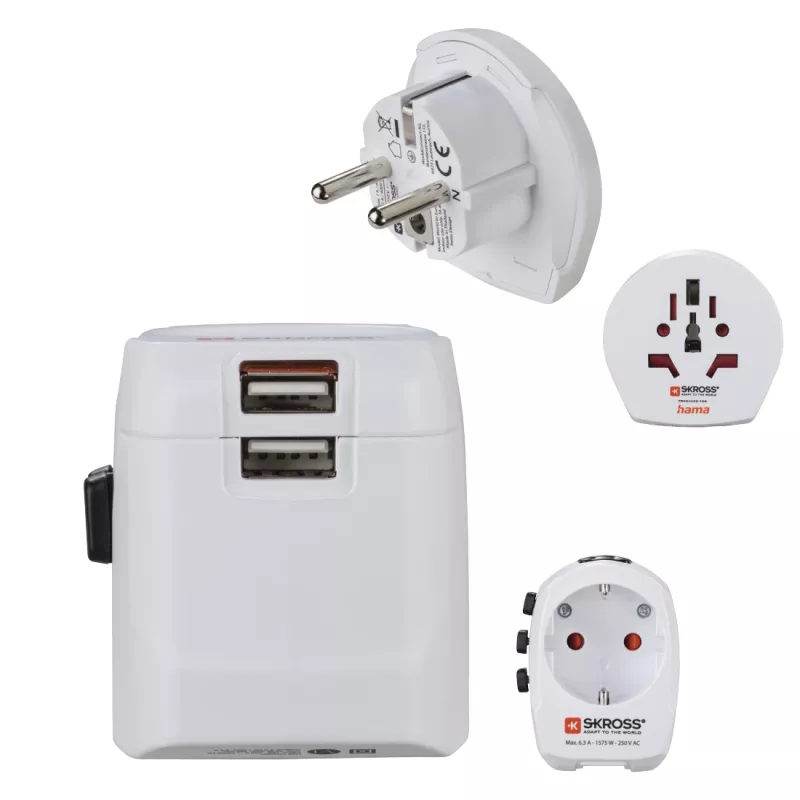 Hama World Travel Pro Light USB napájací zdroj univerzálny biely