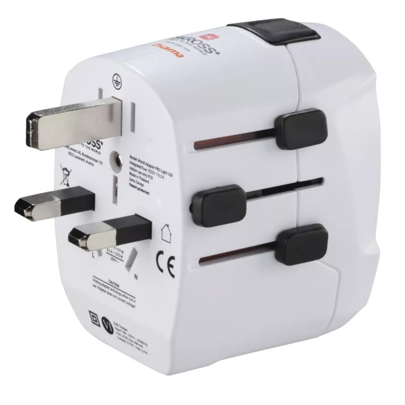 Hama World Travel Pro Light USB napájací zdroj univerzálny biely