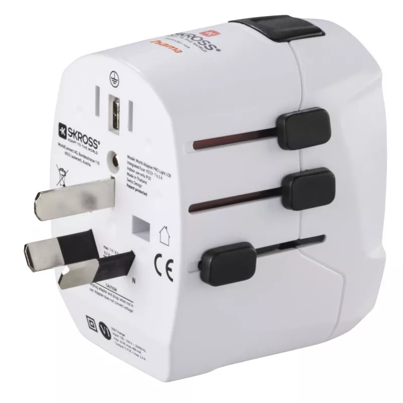 Hama World Travel Pro Light USB napájací zdroj univerzálny biely