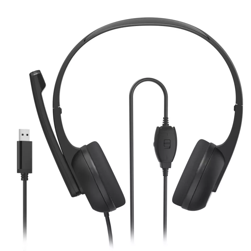 Hama HS-USB250 V2 Headset káblový s hlavovým mostom kancelária/call centrum USB Type-A čierna