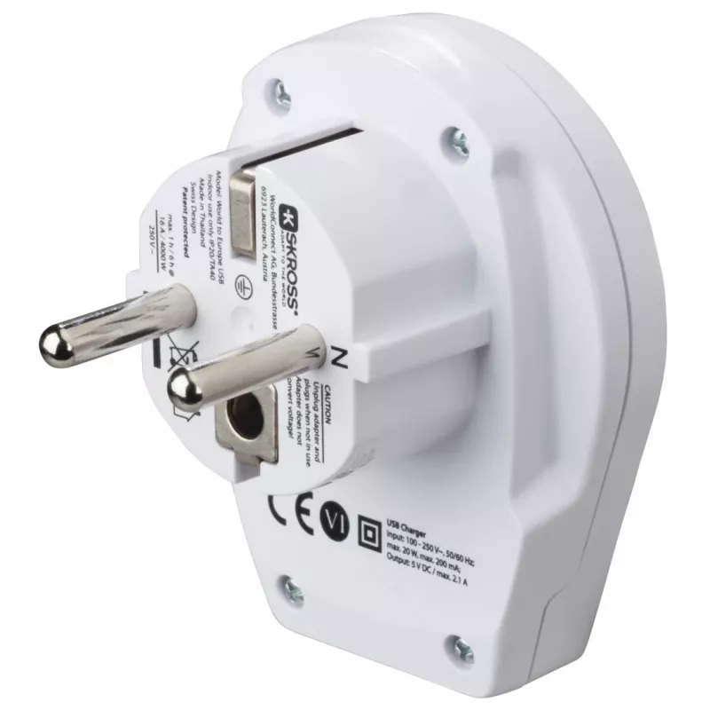 Hama svet-na-Európa USB napájací adaptér univerzálny biely