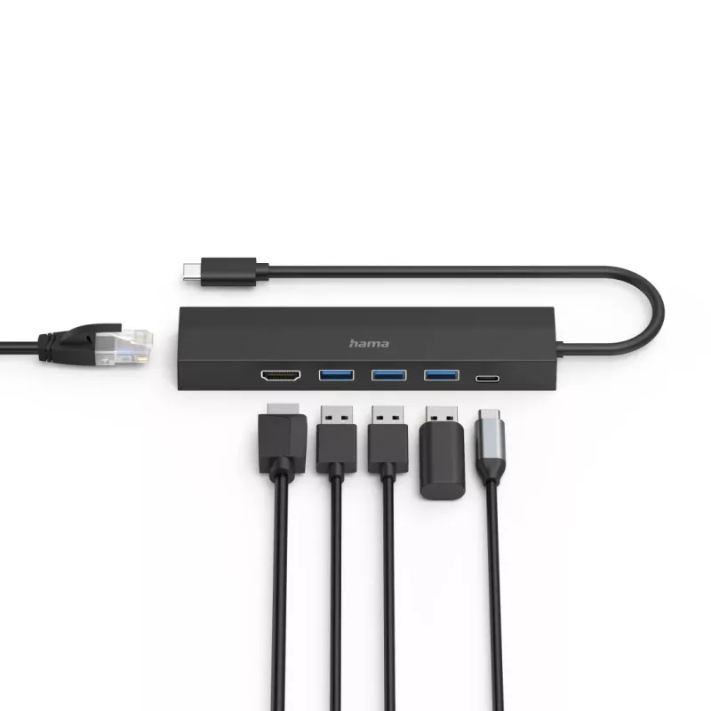 Hama 00200144 rozbočovač USB 3.2 Gen 1 (3.1 Gen 1) Type-C 5000 Mbit/s čierny