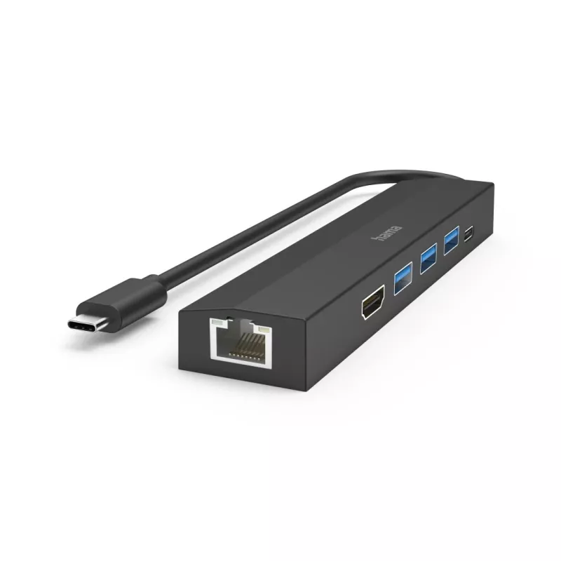 Hama 00200144 rozbočovač USB 3.2 Gen 1 (3.1 Gen 1) Type-C 5000 Mbit/s čierny