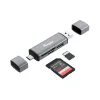 Equip čítačka kariet s USB 3.0 hubom, OTG, MicroSD (TransFlash), MicroSDHC, SD, SDHC, sivá, CE & RoHS, USB 3.2 Gen 1 (3.1 Gen 1) Type-A/Type-C, 202 mm, 12 mm