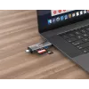 Equip čítačka kariet s USB 3.0 hubom, OTG, MicroSD (TransFlash), MicroSDHC, SD, SDHC, sivá, CE & RoHS, USB 3.2 Gen 1 (3.1 Gen 1) Type-A/Type-C, 202 mm, 12 mm