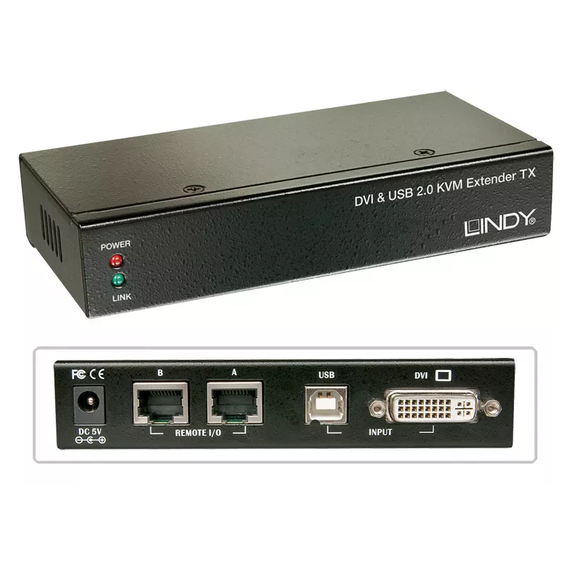 Lindy 39377 Cat.5 KVM Extender Classic, DVI, USB, až 50 m