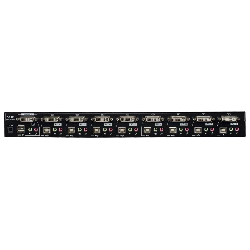 Lindy 8-portový DVI-I Single Link, USB 2.0 a audio KVM prepínač Pro