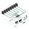 Lindy 8-portový DVI-I Single Link, USB 2.0 a audio KVM prepínač Pro