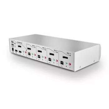 Lindy 4-portový KVM prepínač Pro USB 2.0, DisplayPort 1.2 s TTU