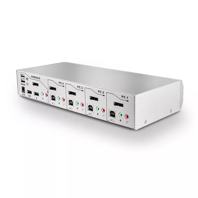 Lindy 4-portový KVM prepínač Pro USB 2.0, DisplayPort 1.2 s TTU