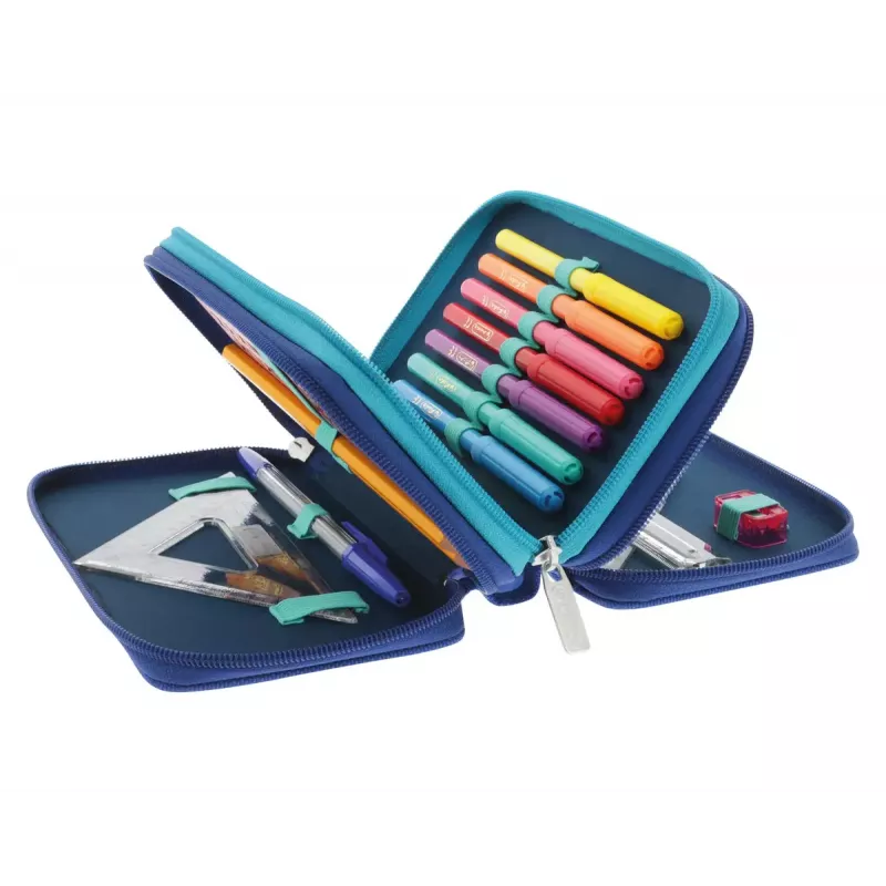 Herlitz TriCase Dip Dye 31-dielna modrá tyrkysová polyester 190x115x70 mm