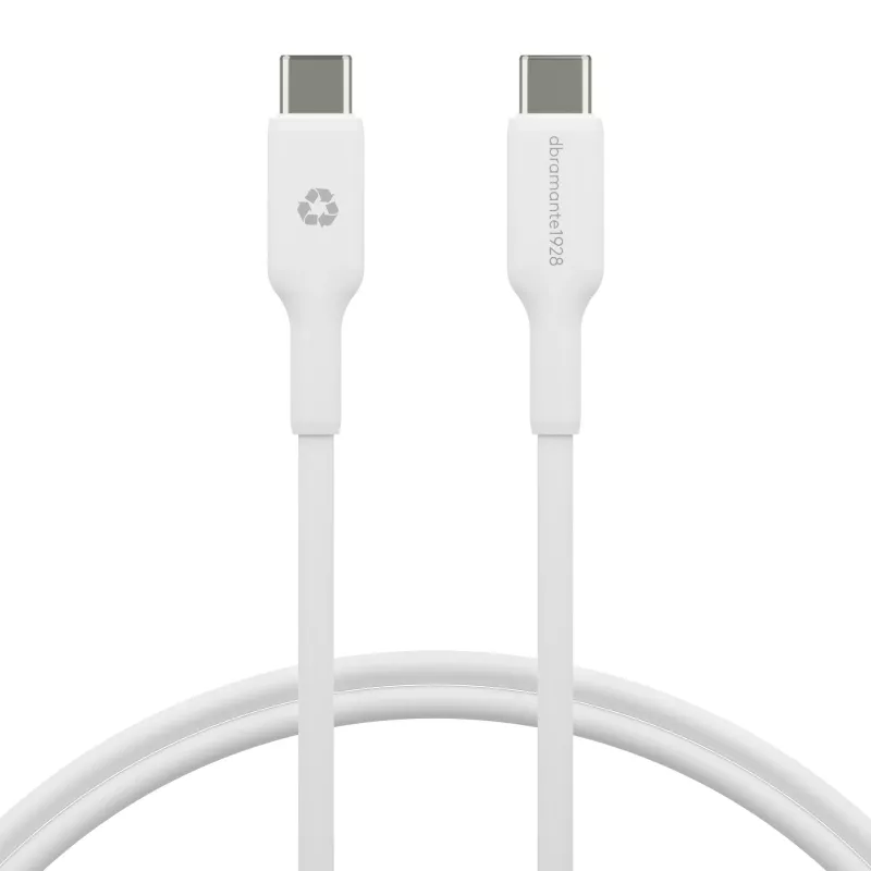 Kábel USB-C na USB-C 1 m d bramante re-charge — USB 2.0, biely