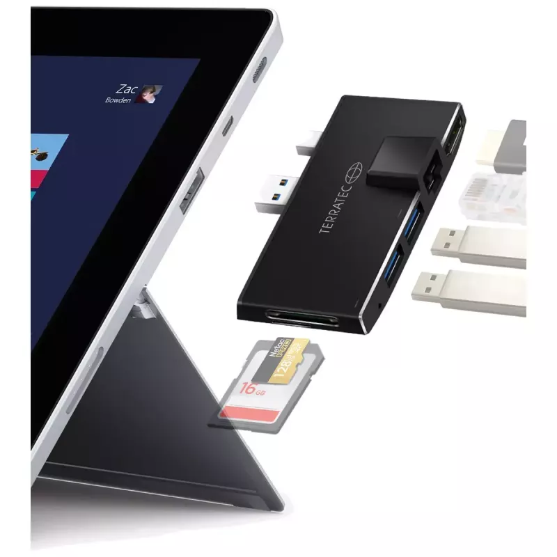 USB hub Terratec CONNECT Pro2 káblový USB 3.2 Gen 1 čierny