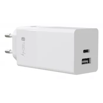 Techly IPW-PD100W-WH mobilná nabíjačka powerbanka, smartphone, tablet, univerzálna biela AC rýchle nabíjanie interiérová