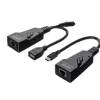 Lindy 100m USB 2.0 Type-C Cat.6 extender, sieťový vysielač a prijímač, 100 m, 480 Mbit/s, Cat5e, Cat6, CH317Q, CH9317, RTL8211E, čierny
