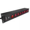 Lindy 73025 jednotka rozvodu napájania (PDU) 8 AC výstupov 1.5U čierna