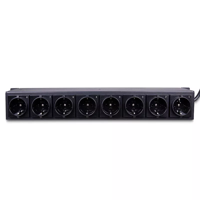 Lindy 73025 jednotka rozvodu napájania (PDU) 8 AC výstupov 1.5U čierna