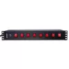 Lindy 73025 jednotka rozvodu napájania (PDU) 8 AC výstupov 1.5U čierna
