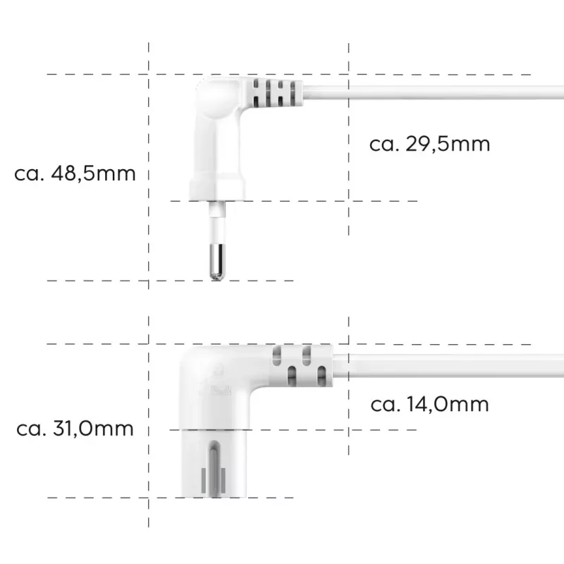 Hama 00221102 napájací kábel biely 5 m sieťová vidlica Type-C C7 konektor samica
