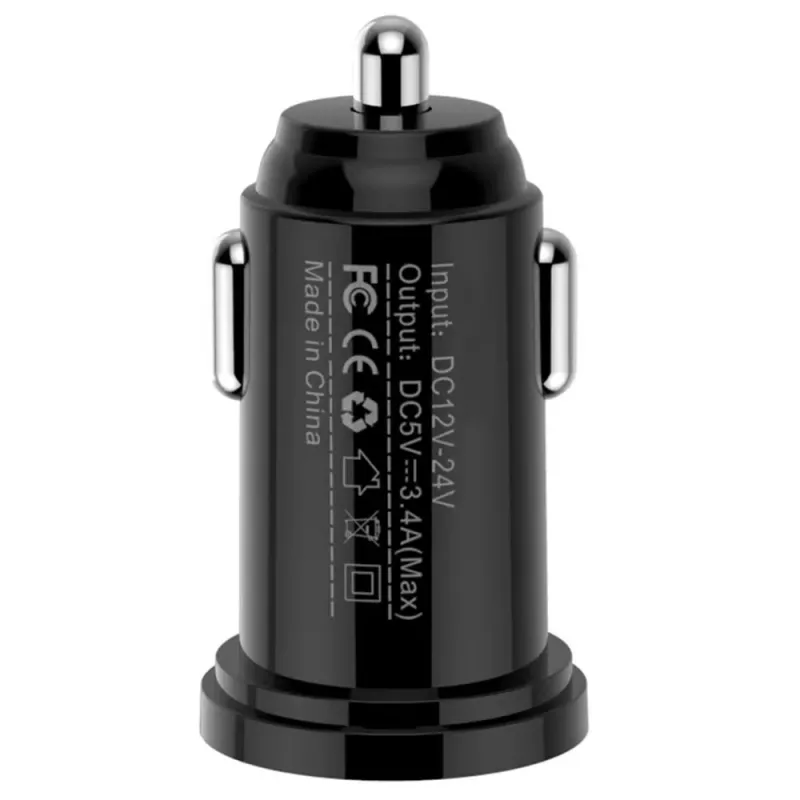 Techly mini autonabíjačka 2 USB-A porty 12W / 2.4A čierna