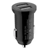 Techly mini autonabíjačka 2 USB-A porty 12W / 2.4A čierna