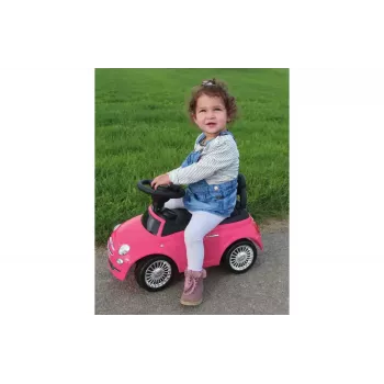 šmykľavé auto Jamara Fiat 500 typ s tlačením 4 kolesá čierna ružová