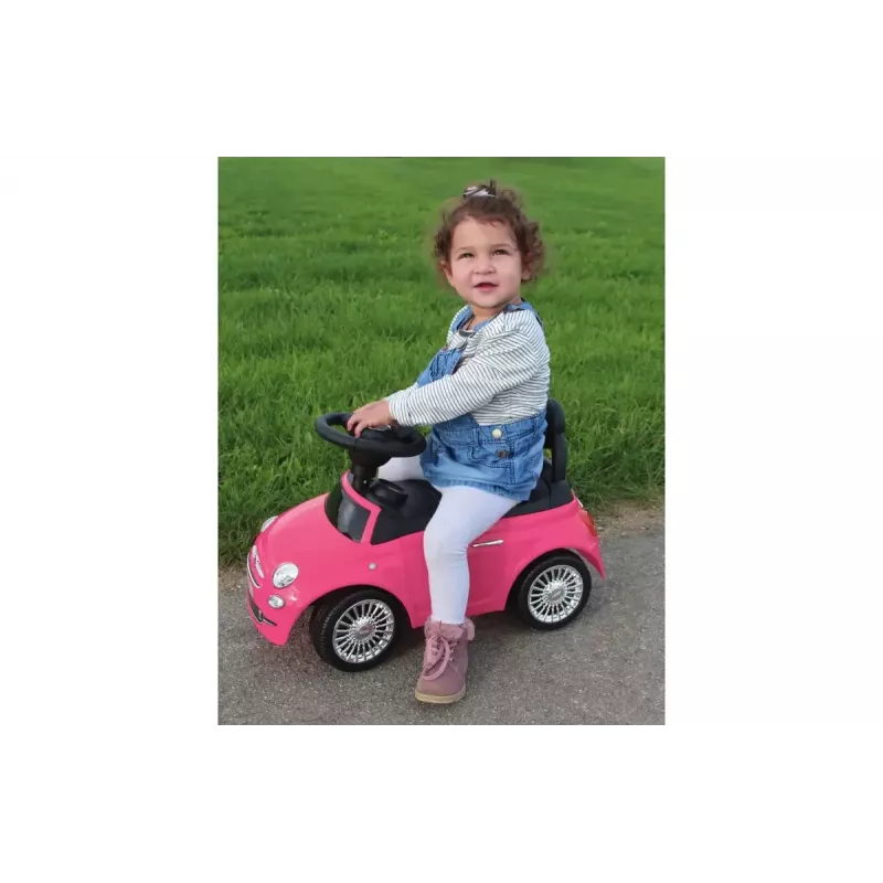 šmykľavé auto Jamara Fiat 500 typ s tlačením 4 kolesá čierna ružová