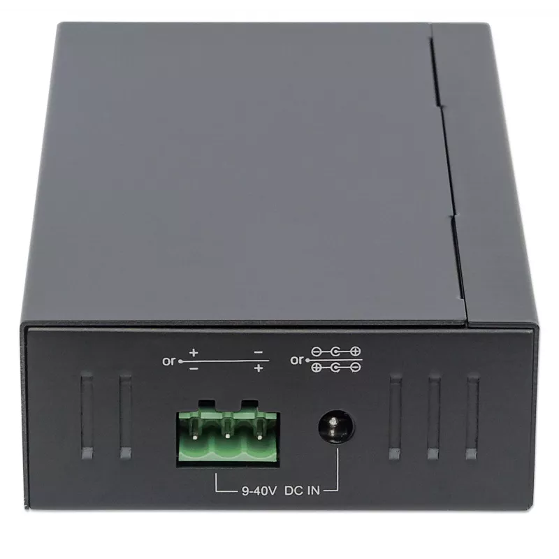 Manhattan USB-A 7-port hub priemyselný, 7x USB-A porty, 5 Gbps (USB 3.2 Gen1 aka USB 3.0), 20 kV ESD ochrana, A/C, možnosti napájania zbernicou a svorkovnicou, DIN lišta, nástenná montáž, kovové puzdro, skrutkovacia poistka