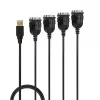Lindy USB na 4-port sériový konvertor, čierny, 0,94 m, USB Type-A, DB-9, konektor samec, konektor samec